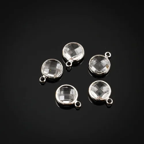 Vista 4 de Adabele Colgante de piedra natal de plata de grado A, 0.236 in, pequeño, 0.315 in y 0.394 in para aretes personalizados, pulseras, collares