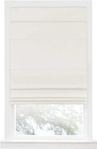 Vista 5 de PowerSellerUSA Cortinas a cuadros de búfalo sin cordones, persianas romanas para ventanas, tela de oscurecimiento de habitación, diseño clásico a
