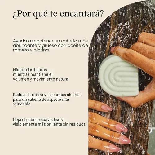 Vista 2 de Kitsch Barra acondicionadora de cabello con romero y biotina para dar volumen y espesar – Acondicionador hidratante y limpiador para cabello