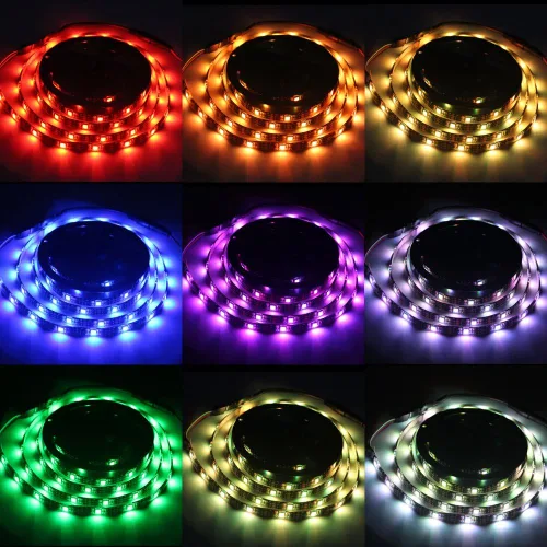 Vista 6 de RGB SMD 5050 luces LED en tira a batería con control remoto, impermeable, flexible, lazo de luces LED.