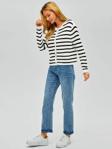 Vista 6 de AUTOMET Suéteres a rayas para mujer, ropa de otoño 2023, ropa de moda de otoño con botones y bolsillos