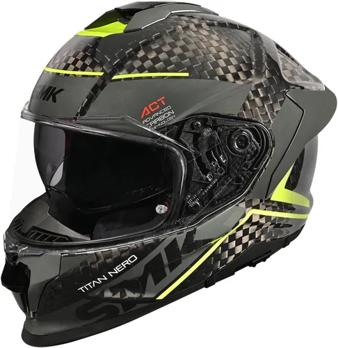 Vista 10 de SMK Helmets Titan Carbon Full Face Motorcycle Helmet