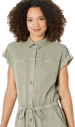 Vista 3 de KUT from the Kloth Cindy-Button-Down Romper wCuff Sleeve