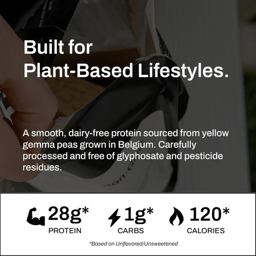 Vista 4 de True Nutrition Aislado de proteína de guisante en polvo, 0.88 oz de proteína vegana sin OMG en polvo por porción, bajo en carbohidratos, bajo