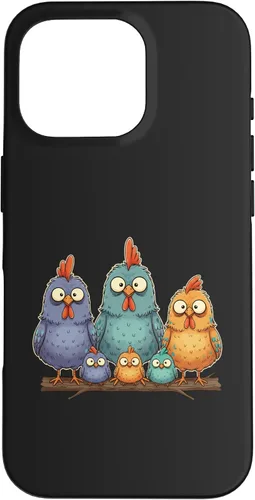 Vista 20 de Chicken: My Cluck Crew, Three Big Hens + Four Tiny Chicks Case for iPhone 16