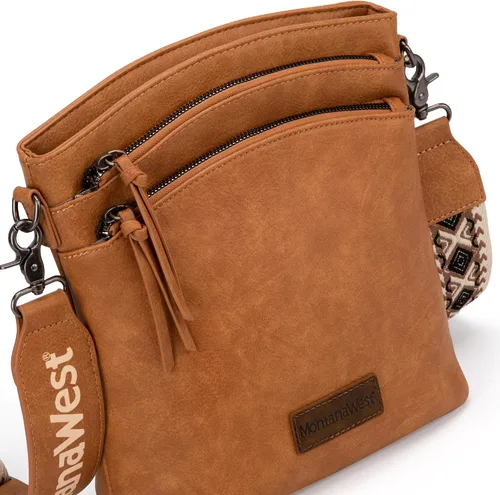 Vista 3 de Montana West Bolso cruzado grande con bolsillo con cremallera múltiple con correa de guitarra