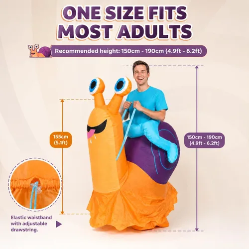 Vista 11 de Halloween Snail Inflatable Costume for Adults