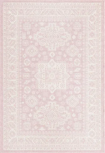 Vista 65 de Unique Loom Outdoor Aztec Collection Alfombra de área, Chalca (5 pies 3 pulgadas, octágono, aguamarina/marfil)