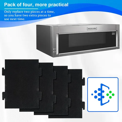Vista 5 de Filtros de carbón activado para horno de microondas compatibles con Kitchen Aid Modelo de bajo perfil KMLS311HBL y Whirlpool Over The Range