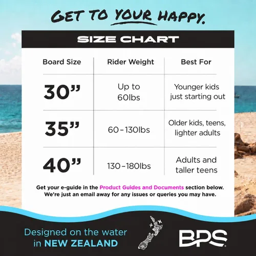 Vista 2 de BPS Skimboard 'Shaka' de Nueva Zelanda con almohadillas de agarre EVA de colores y capa transparente de alto brillo tablas de madera para aventuras