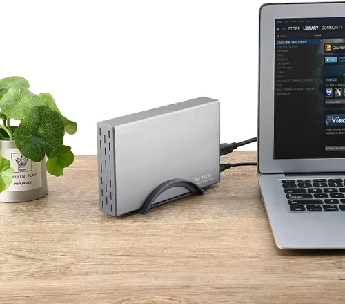 Vista 2 de RSHTECH Caja de disco duro SATA de aluminio de 3,5 pulgadas+caja de disco duro externo RSHTECH de 3,5 pulgadas USB 3.0 a SATA