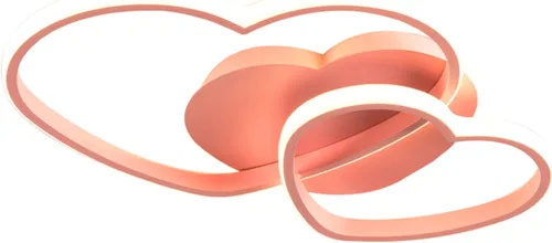 Vista 7 de YIYIBYUS Morden - Lámpara LED de techo con forma de corazón para dormitorio, lámpara acrílica con control remoto, lámpara de techo de dibujos