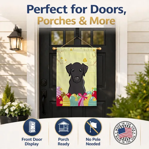 Vista 40 de Caroline's Treasures BB1923GF Bandera decorativa para jardín con diseño de Border Collie, para caza de huevos de Pascua, para jardín, jardín, patio