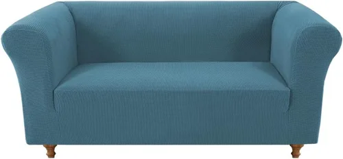 Vista 11 de Funda elástica Chesterfield para sofá, funda de tela jacquard para sofá biplaza de 2 cojines, protector de muebles antideslizante resistente a