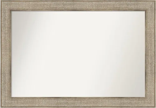 Vista 69 de Amanti Art Espejo de baño plateado para sobre fregadero, 26 x 26 pulgadas, espejo cuadrado de níquel pulido, marco de madera tradicional mediano, se