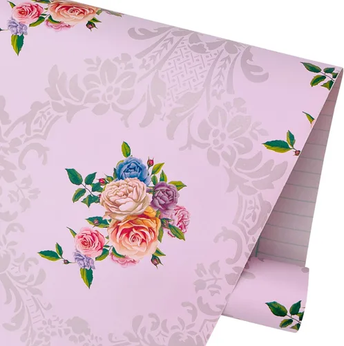 Vista 4 de Yifel Y - Revestimiento de estantes y cajones vintage con diseño floral, impermeable, para refrescar la pared, caja de almacenamiento de fotos, 17.7