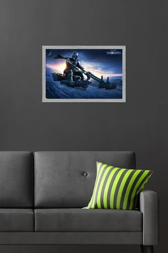 Vista 46 de Star Wars: The Mandalorian - Póster de pared Grogu Sunset Speeder, 34 pulgadas de largo x 22.4 W, versión premium sin marco