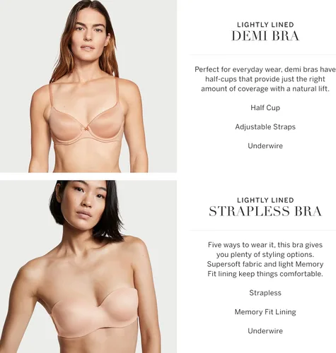 Vista 7 de Victoria's Secret Brasier sin tirantes, correas convertibles, suave, ligeramente forrado (32A-38DDD)
