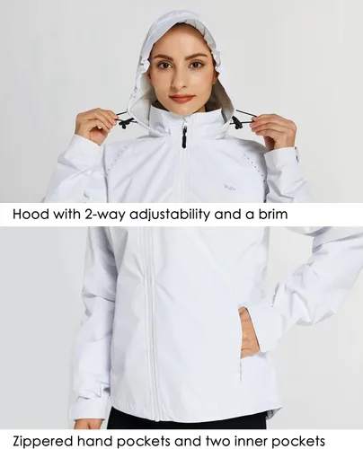 Vista 5 de Willit Chaquetas de ciclismo para mujer, chaquetas impermeables para correr, chaqueta ligera cortavientos para senderismo, plegable