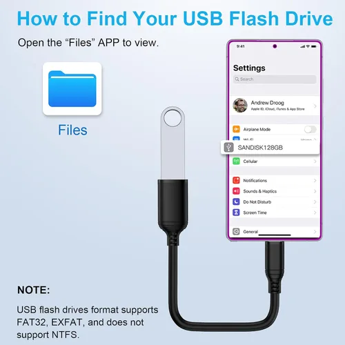 Vista 8 de Adaptador USB C a USB 3.0, transferencia de datos de alta velocidad de 5 Gbps, adaptador USB C Android macho a USB hembra OTG On The Go Dongle Cable