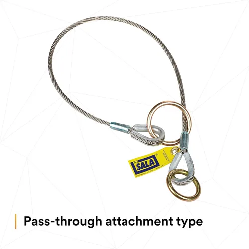 Vista 3 de 3M DBI-SALA 5900552 - Adaptador de amarre de cable, 10 pies, pasante, plateado