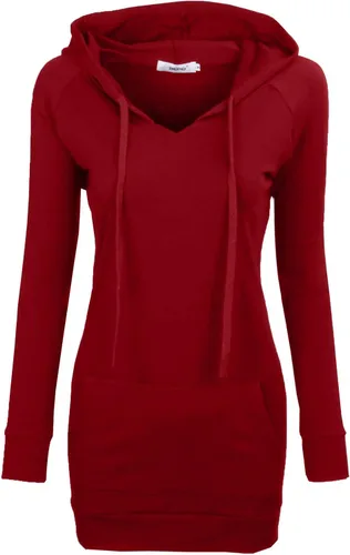 Vista 7 de BEPEI Sudaderas con capucha para mujer, manga larga, estilo túnica, elegantes, con bolsillos Negro
