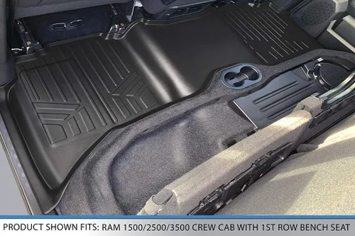 Vista 4 de Maxfloormat - Tapetes de piso para auto, juego completo, negro para Dodge RAM (2012-2017)