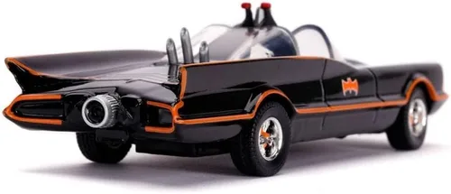 Vista 5 de Jada Toys DC Comics 1:32 Classic TV Series 1966 Batmobile - Coche fundido a presión con figura de Batman, juguetes para niños y adultos