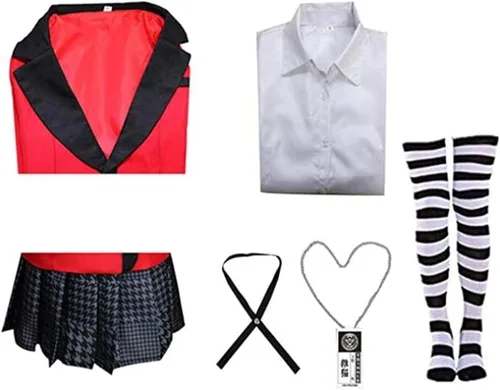 Vista 3 de Yumeko Jabami Cosplay Anime Twin Yomoduki Runa Uniforme Grils Cosplay Uniforme Escolar