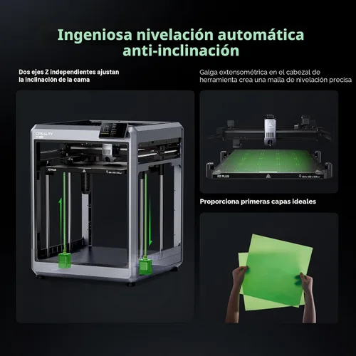 Vista 9 de Creality K2 Plus Combo - Impresora 3D de impresión multicolor con nuevo CFS 600mm/s de alta velocidad, nivelación automática completa de doble