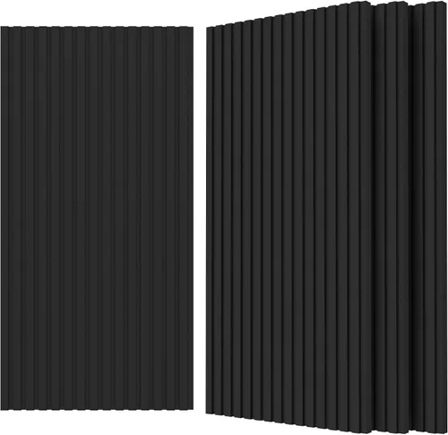 Vista 24 de Grandes paneles acústicos bicapa, juego de 4 paneles absorbentes de sonido, paneles a prueba de sonido de 120 cm x 60 cm x 1.8 cm para paredes