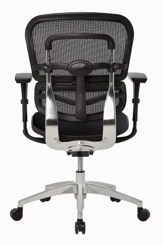 Vista 7 de WorkPro® Serie 12000 - Silla ergonómica de malla y tela con respaldo medio, color negro y negro, compatible con BIFMA