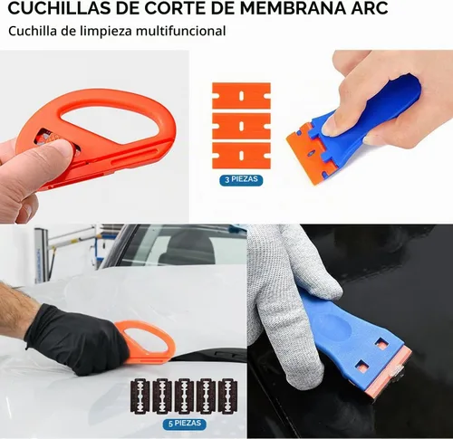 Vista 3 de JIURUN 36 piezas Kit de tinte para ventana de coche, herramienta de envoltura de vinilo, herramientas de espátula para tinte de ventana, kit