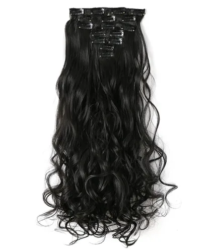 Vista 22 de OneDor® Extensiones de cabello sintético rizado de 20 pulgadas, 7 unidades, 4.53 oz (#99J rojo vino)