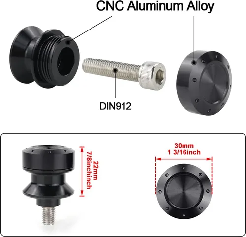 Vista 3 de M6 Carretes deslizantes del brazo oscilante Compatibles con MT-09/10, RSV4, YZF-R1/R3/R6, FZ10, MT-01, Tracer 9, Tracer 900 GT, FZ-09, FJ-09