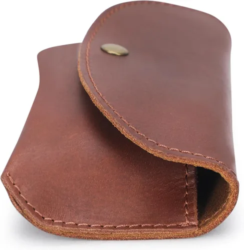 Vista 6 de Leather Eyeglass Case Genuine Leather Sunglasses Case Eyewear Pouch Glasses Sleeve Slim Unisex Eyeglass Holder