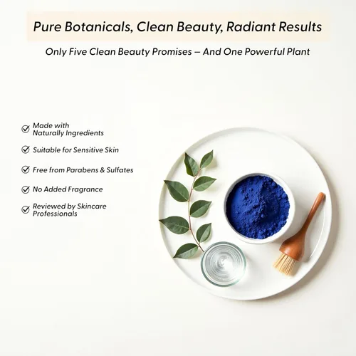 Vista 8 de Polvo marroquí de Nila – Máscara de arcilla azul natural para cara, cuerpo y cabello – Exfolia para una piel brillante y tonificada uniforme