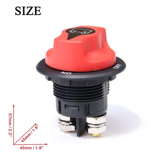 Vista 4 de Interruptor de desconexión de batería - Aislador de corte de 12V-48V - Máx. 32V CC 100A Cont 150A INT Interruptor de encendido y apagado para 100A
