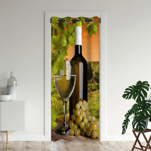 Vista 9 de Cortinas opacas románticas rústicas para puerta de vino de uva de granja para puertas de entrada, cortina opaca romántica para armario de dormitorio
