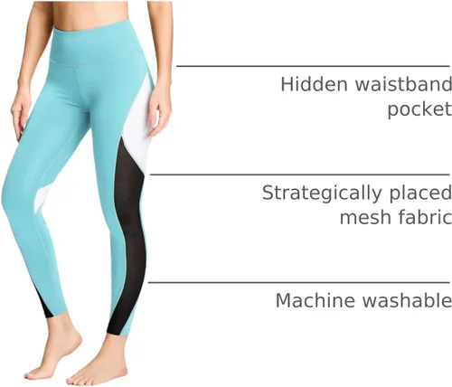 Vista 84 de Malla Queenieke 8030 de yoga, para correr, leggings con color combinado, para mujer