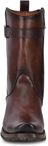 Vista 3 de Cuadra Botas altas para mujer en piel auténtica con cremallera, color marrón