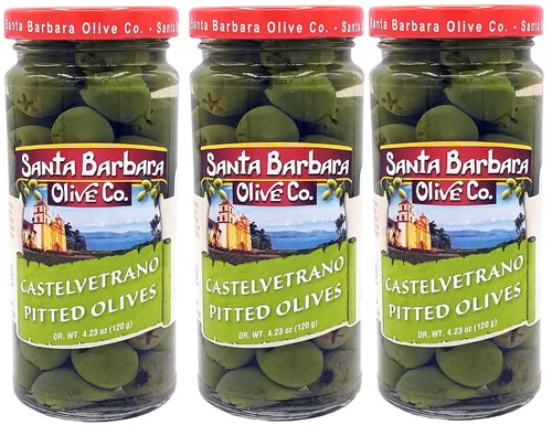 Vista 14 de Aceitunas verdes rellenas de anchoas sin hueso de Santa Barbara, perfectas para tablas de embutidos, ensaladas, pizza y pasta, paquete de 3, 5 onzas