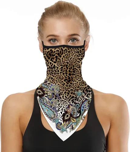 Vista 8 de YAYOUREL Polaina para el cuello, bandanas para hombres y mujeres, cubierta de bufanda para la cara con rayos UV, con agujero para las orejas