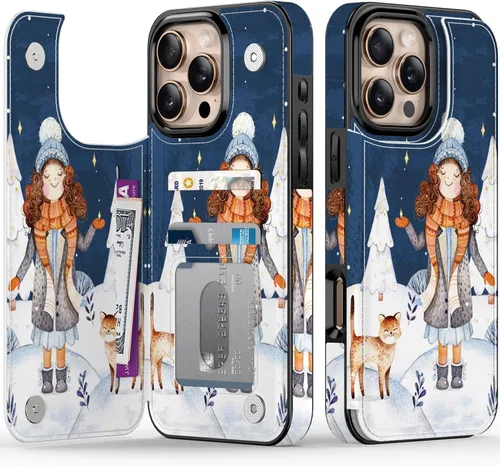 Vista 367 de LETO para iPhone 15 Pro Funda tipo cartera - Tapa tipo folio con patada - Diseños de moda - Tarjetero - Funda protectora para mujeres y niñas - 6.1
