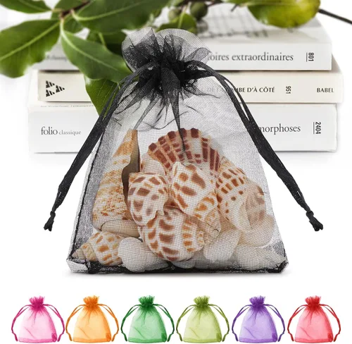 Vista 8 de ANZNKU Paquete de 50 bolsas de organza multicolor de 3 x 4 pulgadas, mini bolsas de regalo para regalos de Pascua, día de la madre, bolsa de joyería