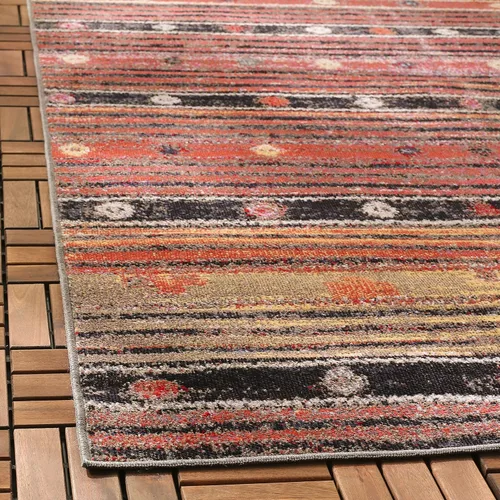 Vista 4 de SAFAVIEH Montage Collection - Alfombra de pasillo de 2 pies 3 pulgadas x 8 pies, diseño bohemio, no desprende pelusa y de fácil cuidado