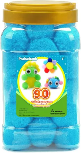 Vista 11 de Praisebank Pompones Negros - 2000 piezas, 1cm, Ideales para Artes y Manualidades, Bolas de Pompón en Frasco