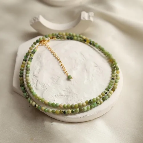 Vista 39 de Gempires - Collar de cuentas de piedras naturales hechas a mano, joyería de cristal hipoalergénica de 20 pulgadas, chapado en oro, joyería de moda