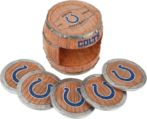 Vista 28 de FOCO NFL Team Logo 5-Pack Barrel Beverage Drink Coaster Set