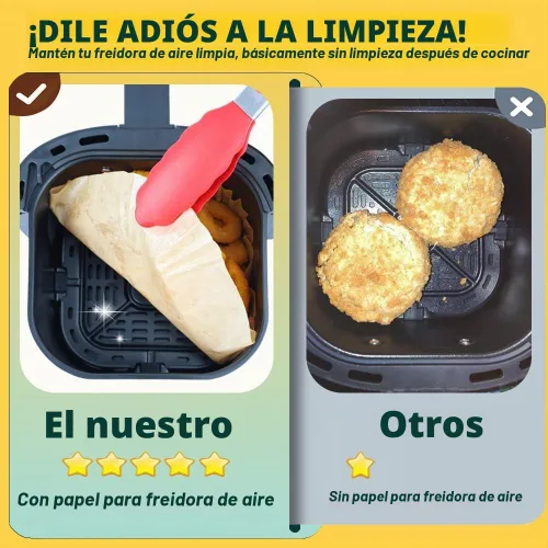 Vista 4 de BYKITCHEN 200 forros pequeños para freidora de aire de 5.5 pulgadas